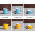 Haonai designed colored ceramic coffee cup and saucer set